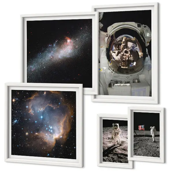 Galeria obrazów na ścianę z motywem lądowania astronautów na Księżycu
