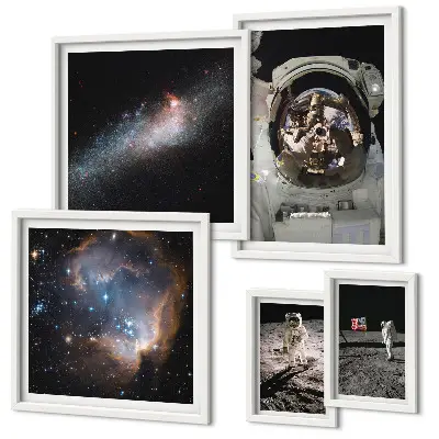 Galeria obrazów na ścianę z motywem lądowania astronautów na Księżycu