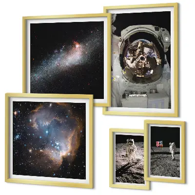 Galeria obrazów na ścianę z motywem lądowania astronautów na Księżycu
