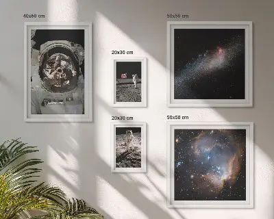 Galeria obrazów na ścianę z motywem lądowania astronautów na Księżycu