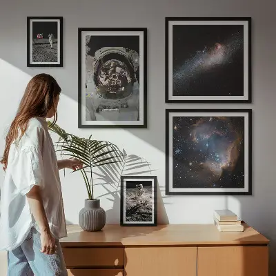 Galeria obrazów na ścianę z motywem lądowania astronautów na Księżycu