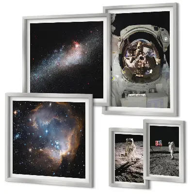 Galeria obrazów na ścianę z motywem lądowania astronautów na Księżycu