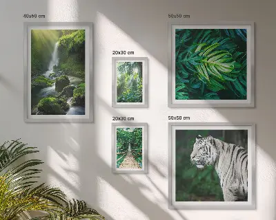 Tropikalne krajobrazy natura zestaw 5 obrazów w ramie