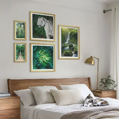 Tropikalne krajobrazy natura zestaw 5 obrazów w ramie