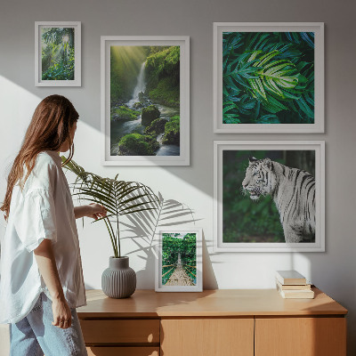 Zestaw 5 obrazów w ramie Tropikalne krajobrazy natura