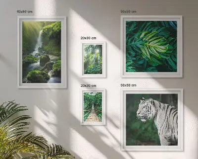Tropikalne krajobrazy natura zestaw 5 obrazów w ramie