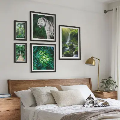 Tropikalne krajobrazy natura zestaw 5 obrazów w ramie