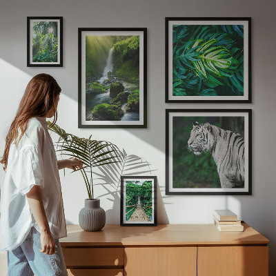 Zestaw 5 obrazów w ramie Tropikalne krajobrazy natura