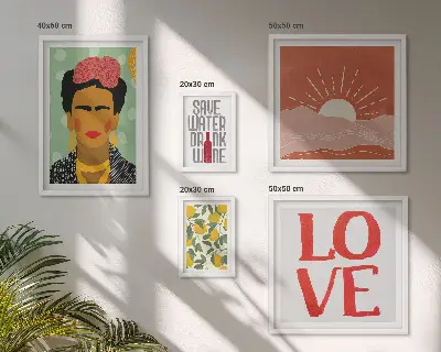 Zestaw obrazów dekoracja ścienna w stylu boho z motywem kwiatów i kobiety
