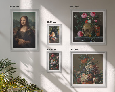 Zestaw obrazów w ramie do galerii ściennej Kwiatowe portrety vintage