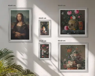 Zestaw obrazów w ramie do galerii ściennej kwiatowe portrety w stylu vintage