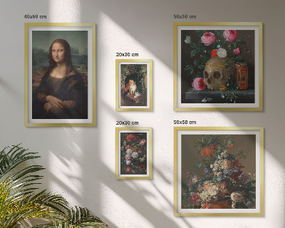Zestaw obrazów w ramie do galerii ściennej Kwiatowe portrety vintage