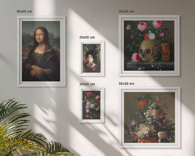 Zestaw obrazów w ramie do galerii ściennej Kwiatowe portrety vintage