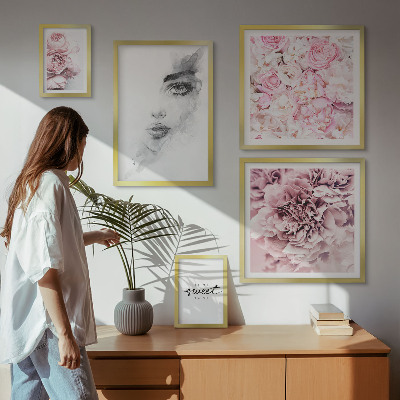 Galeria obrazów na ścianę Kwiatowy portret o domu