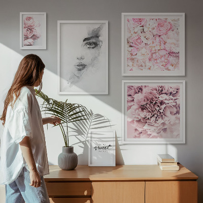 Galeria obrazów na ścianę Kwiatowy portret o domu