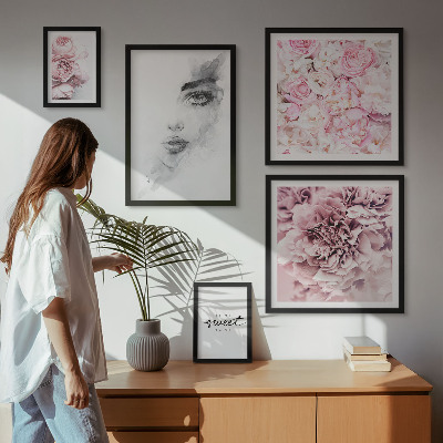 Galeria obrazów na ścianę Kwiatowy portret o domu