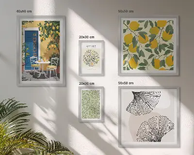 Zestaw obrazów dekoracja ścienna z stylowymi motywami roślinnymi
