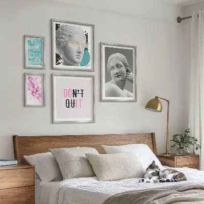 Zestaw obrazów w ramie do galerii ściennej stylowe dekoracje w stylu klasycznym i nowoczesnym