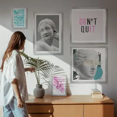 Zestaw obrazów w ramie do galerii ściennej stylowe dekoracje w stylu klasycznym i nowoczesnym