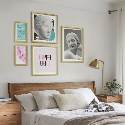 Zestaw obrazów w ramie do galerii ściennej stylowe dekoracje w stylu klasycznym i nowoczesnym