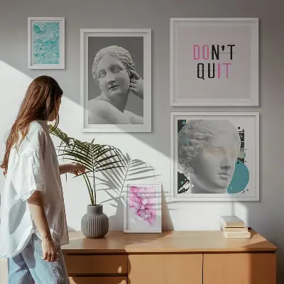 Zestaw obrazów w ramie do galerii ściennej stylowe dekoracje w stylu klasycznym i nowoczesnym