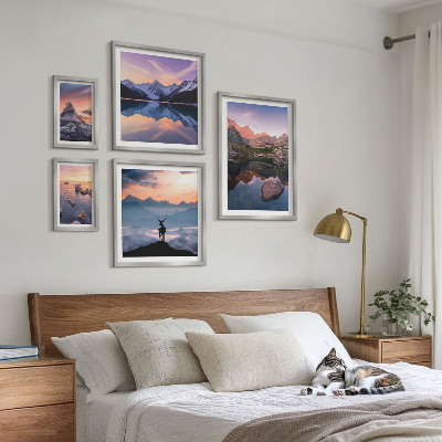 Galeria obrazów na ścianę Górskie zachody słońca odbicia