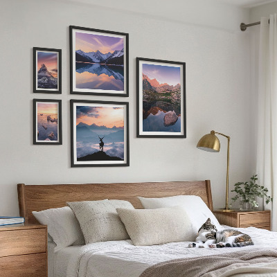 Galeria obrazów na ścianę Górskie zachody słońca odbicia