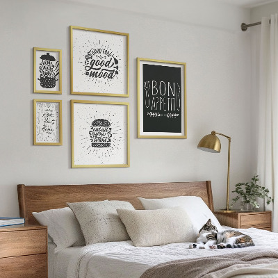 Zestaw 5 obrazów w ramie Kuchenne inspiracje gotowanie