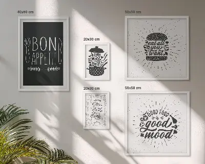 Kuchenne inspiracje gotowanie zestaw 5 obrazów w ramie