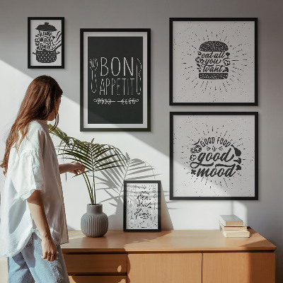 Zestaw 5 obrazów w ramie Kuchenne inspiracje gotowanie