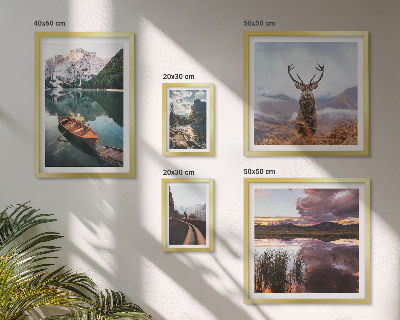 Zestaw obrazów w ramie do galerii ściennej Krajobrazy góry jeziora natura