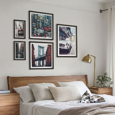 Galeria obrazów na ścianę Stylowe auta i architektura ulic