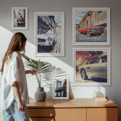 Zestaw obrazów w ramie do galerii ściennej Stylowe klasyki w mieście