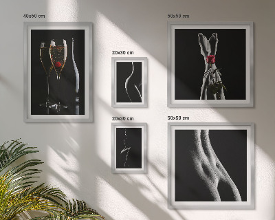 Galeria obrazów na ścianę Eleganckie nowoczesne akcenty Czerń i czerwień