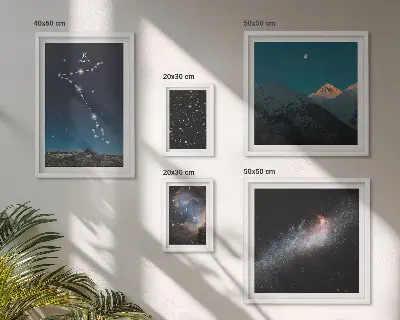 Zestaw obrazów w ramie do galerii ściennej kosmiczne pejzaże w nowoczesnym stylu