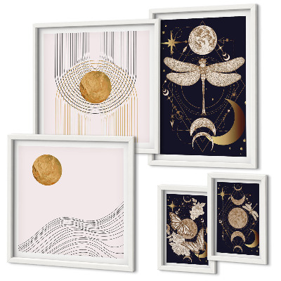 Galeria obrazów na ścianę Stylowe kosmiczne motywy owadów