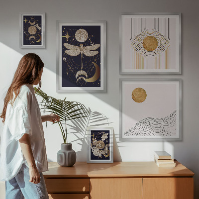 Galeria obrazów na ścianę Stylowe kosmiczne motywy owadów
