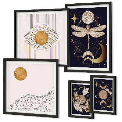 Galeria obrazów na ścianę Stylowe kosmiczne motywy owadów