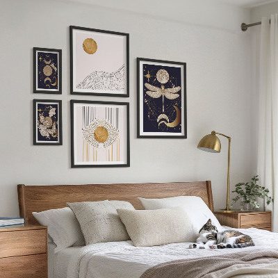Galeria obrazów na ścianę Stylowe kosmiczne motywy owadów