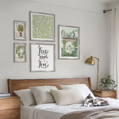 Galeria obrazów na ścianę Roślinne motywy boho akcenty