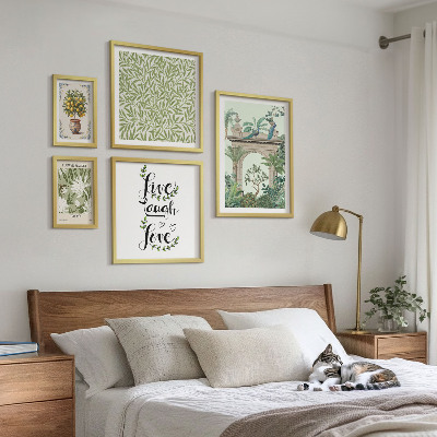 Galeria obrazów na ścianę Roślinne motywy boho akcenty