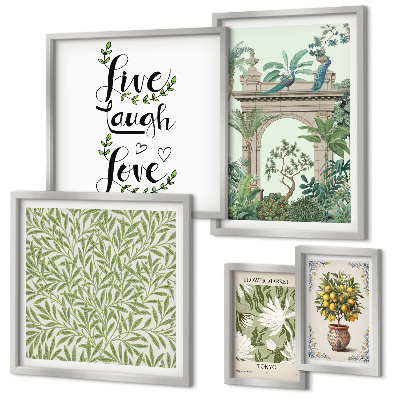 Galeria obrazów na ścianę Roślinne motywy boho akcenty