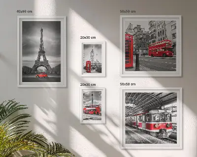 Zestaw obrazów ściennych stylowe widoki Londynu i Paryża