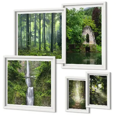 Galeria obrazów na ścianę Zielone lasy wodospady natura