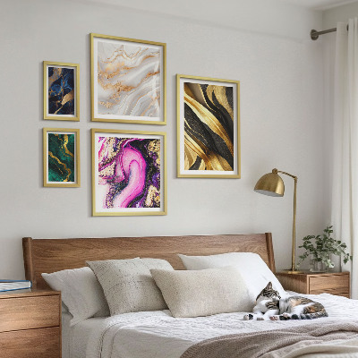 Zestaw obrazów w ramie do galerii ściennej Abstrakcyjne wzory nowoczesne