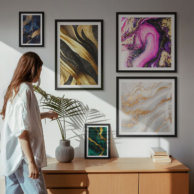 Zestaw obrazów w ramie do galerii ściennej Abstrakcyjne wzory nowoczesne