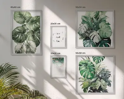 Dekoracja ścienna zestaw obrazów z motywem roślinnych nowoczesnych inspiracji