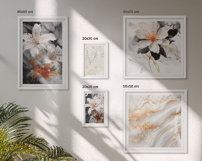Galeria obrazów na ścianę Kwiatowe marmurowe tło elegancja