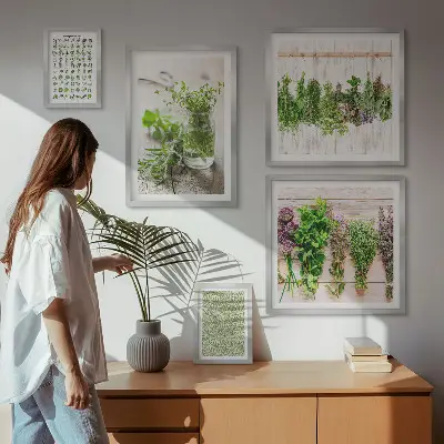 Zestaw obrazów dekoracja ścienna ziołowe inspiracje