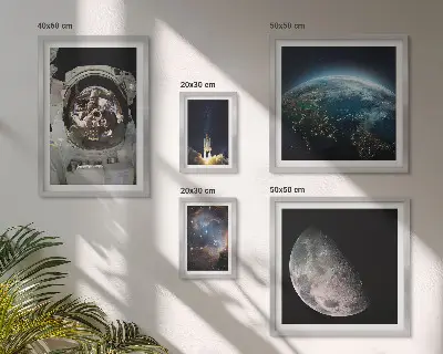 Zestaw obrazów dekoracja ścienna kosmiczne odkrycia z astronautą